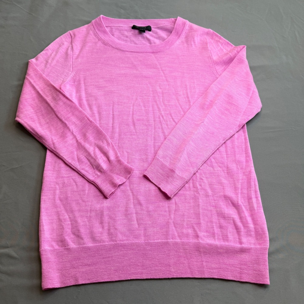 J.Crew Womens Pink 100% Merino Wool Crewneck Fine Knit Sweater Small